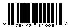 UPC barcode number 028672110063