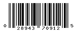 UPC barcode number 028943709125