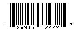 UPC barcode number 028945774725