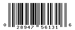 UPC barcode number 028947561316