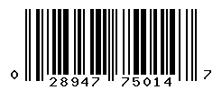 UPC barcode number 028947750147