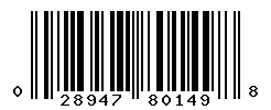 upc 028947801498 barcode image