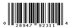 UPC barcode number 028947923114