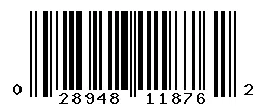 UPC barcode 028948118762