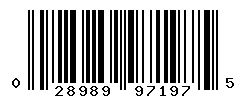 UPC barcode number 028989971975