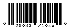 UPC barcode number 029033710250