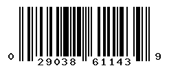 UPC barcode number 029038611439 lookup