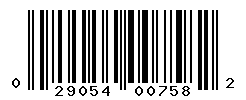 UPC barcode number 029054007582