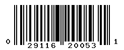 UPC barcode number 029116200531