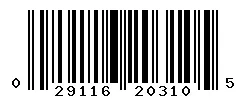 029116203105 barcode