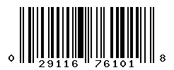 UPC barcode number 029116761018