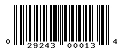 UPC barcode 029243000134