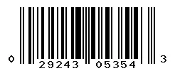 UPC 029243053543 barcode image