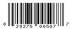 upc 029275005077 barcode image