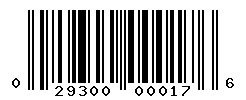 UPC barcode number 029300000176