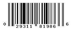 UPC barcode number 029311819866