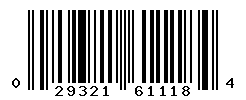 UPC barcode number 029321611184 lookup