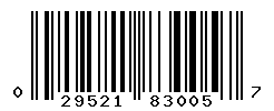 UPC barcode number 029521830057