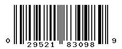 upc 029521830989 barcode image