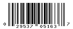 UPC barcode number 029537051637