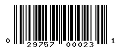 UPC 029757000231 barcode image