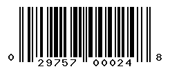 UPC barcode number 029757000248