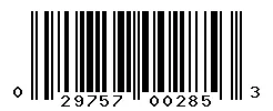 UPC 029757002853 barcode image