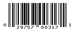 UPC 029757003171 barcode image