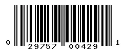 UPC 029757004291 barcode image