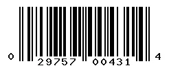 UPC 029757004314 barcode image