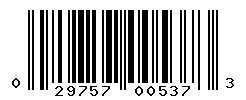UPC barcode number 029757005373