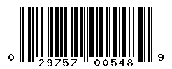 UPC barcode number 029757005489