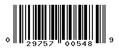 UPC 029757005489 barcode image