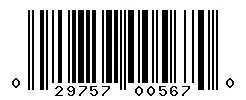 UPC barcode 029757005670