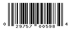 UPC barcode number 029757005984
