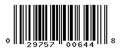 UPC barcode number 029757006448