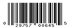 UPC 029757006455 barcode image