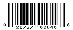 UPC 029757026408 barcode image