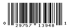 UPC barcode number 029757139481