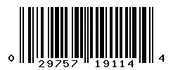UPC barcode 029757191144