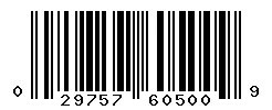 UPC 029757605009 barcode image