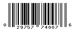 UPC barcode 029757740076