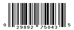UPC barcode 029892750435