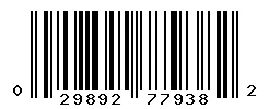 UPC barcode 029892779382