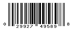 UPC barcode number 029927495898