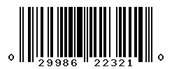UPC barcode number 029986223210
