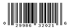 UPC barcode number 029986320216