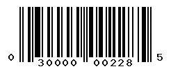 UPC barcode 030000002285