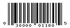 UPC barcode number 030000011805