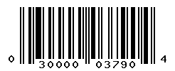 UPC barcode number 030000037904